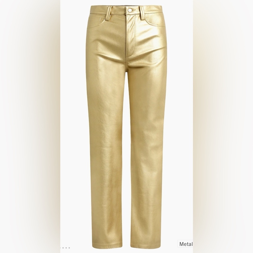 Joeβs metallic gold straight Slack pants, jeans. Size 25 NWT